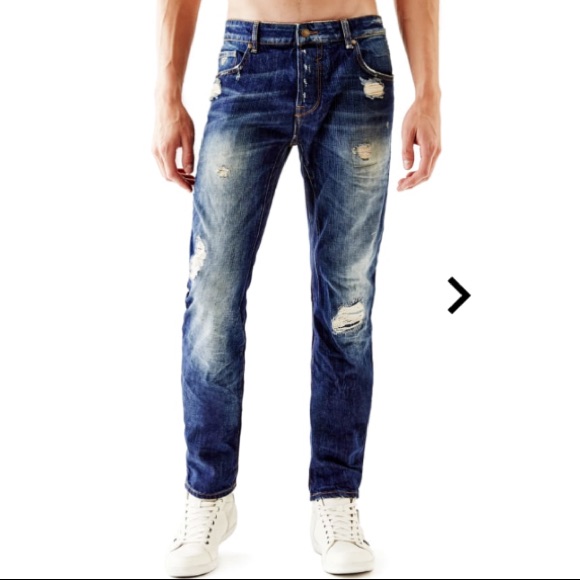 Guess Dylan Tapered Helmet Wash Denim Jeans